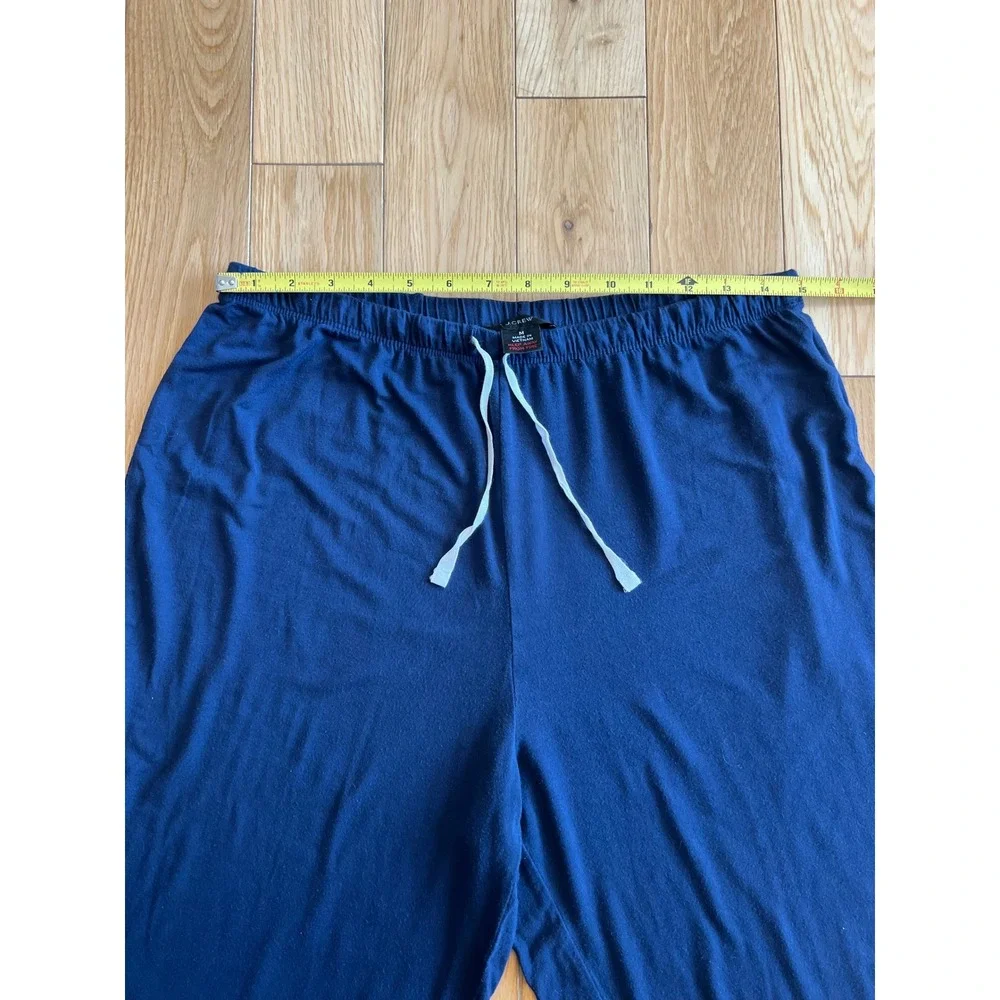 J. Crew Men's Navy Blue Pajama Set Long Sleeve Shirt Drawstring Pants Size M